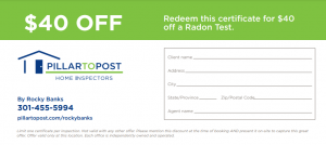 Radon Testing Coupon by Rocky Banks